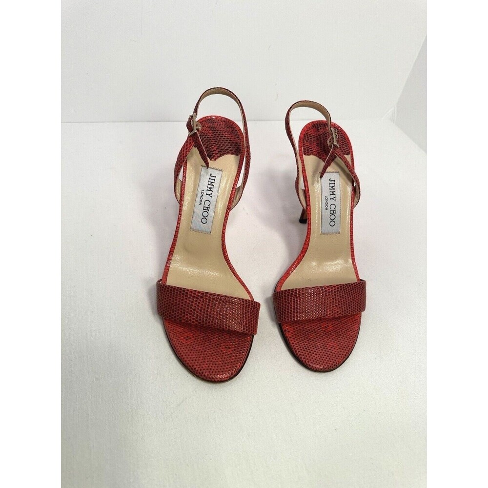 Jimmy Choo sandals 37.5, Red Lizard Print
